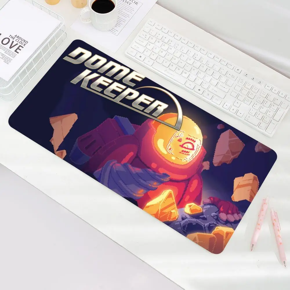 

Indie_tower_defense_game_Dome_Keeper Mouse Pad Non-Slip Rubber Edge kawaii locking mousepads Game play mats for notebook escritorio PC computer