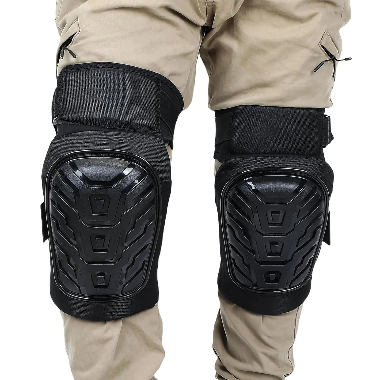 2 Piece Professional Knee Pads for Work Heavy Duty Foam Padding Gel Construction Knee Pads with Strong Double Straps