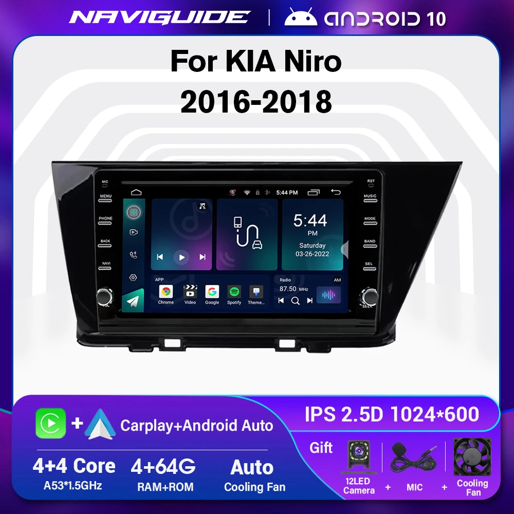 

For KIA NIRO 2016-2018 Android 10 Car Radio Autoradio Multimedia Player Navigation GPS Stereo Receiver CarPlay No 2din 2 Din DVD