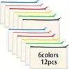 12-Pack Blank Canvas Zipper Pouch Bags, Fabric Pencil & Cosmetic Cases, DIY Craft Travel Pen Cases 1