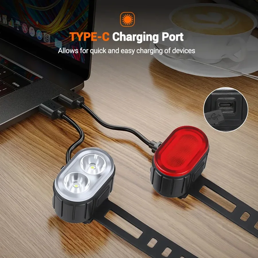 Rechargeable LED Bike Light Set - Front & Rear Bicycle Illumination System
