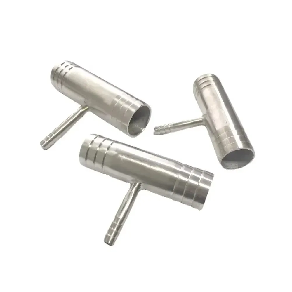 6 8 10 12 14 16 19 20 25 32 38-51mm Hose Barb Reducer Tee 3 Ways Splitter 304 Stainless Steel