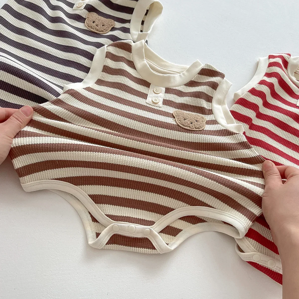 Baby Bodysuit New Summer Sleeveless Knit Bodysuits Infant Baby Girls Boys One-pieces Kids Newborn Clothes Ideal for Outdoor Activities