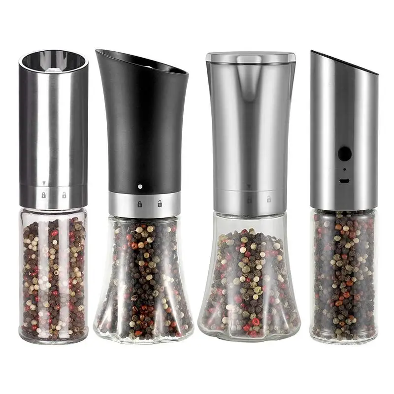 

Electric Salt And Pepper Grinder Solid Wood Pepper Mill With Strong Adjustable Grinder Automatic Refillable Pepper Mills