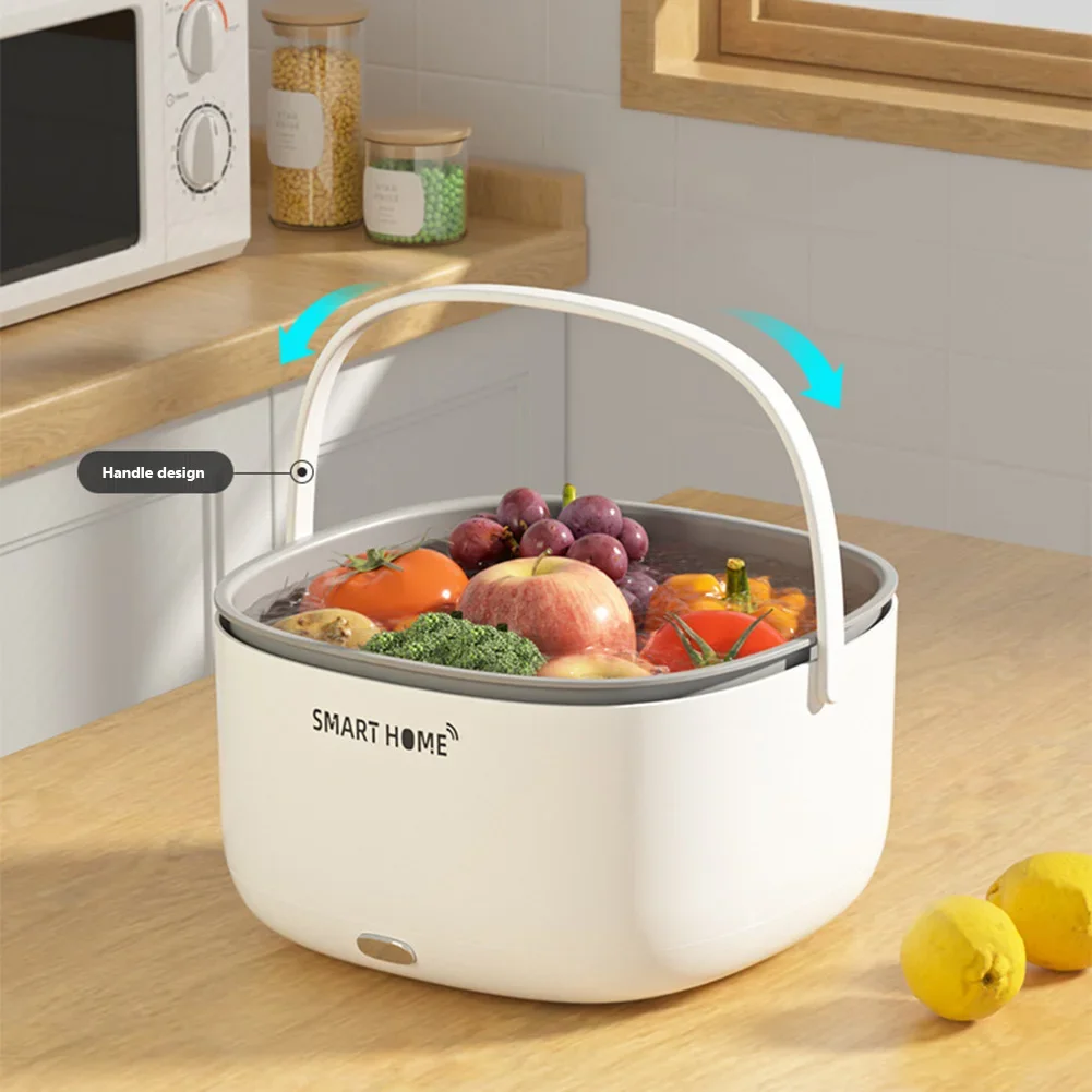 Ultrasound Fruits Cleaning Machine with Handle Food Grains Purifie Basket Household Kitchen Gadgets  Tableware Bottles 5