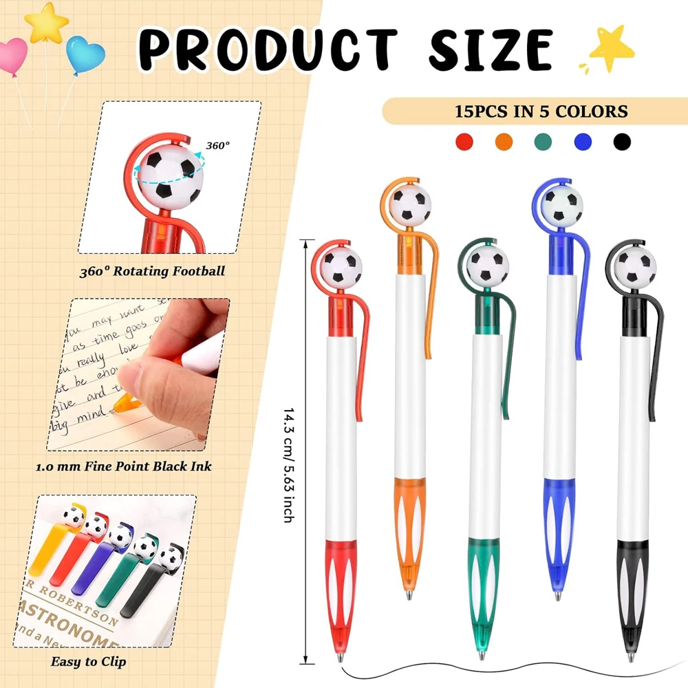 Sports Themed Party Gift Set Football Themed Adjustable Bracelet Ballpoint Pen for Children and Youth Team Members 30