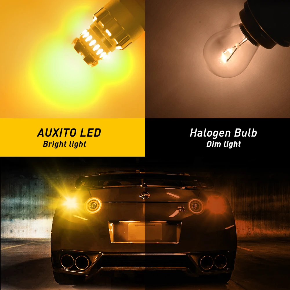 AUXITO 2Pcs ڵ LED  1156 BA15S LED    12V P21W 7506 LED  DRL ڵ  극ũ  ĸ  ȣ 