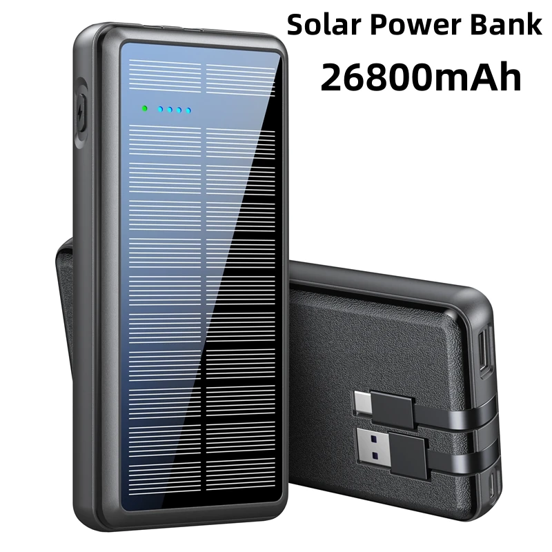 Caricabatterie Portatile Per Banca Di Energia Solare Da 26800Mah Per Iphone 14 13 Huawei Samsung Xiaomi Carica Batteria Esterna Powerbank Poverbank