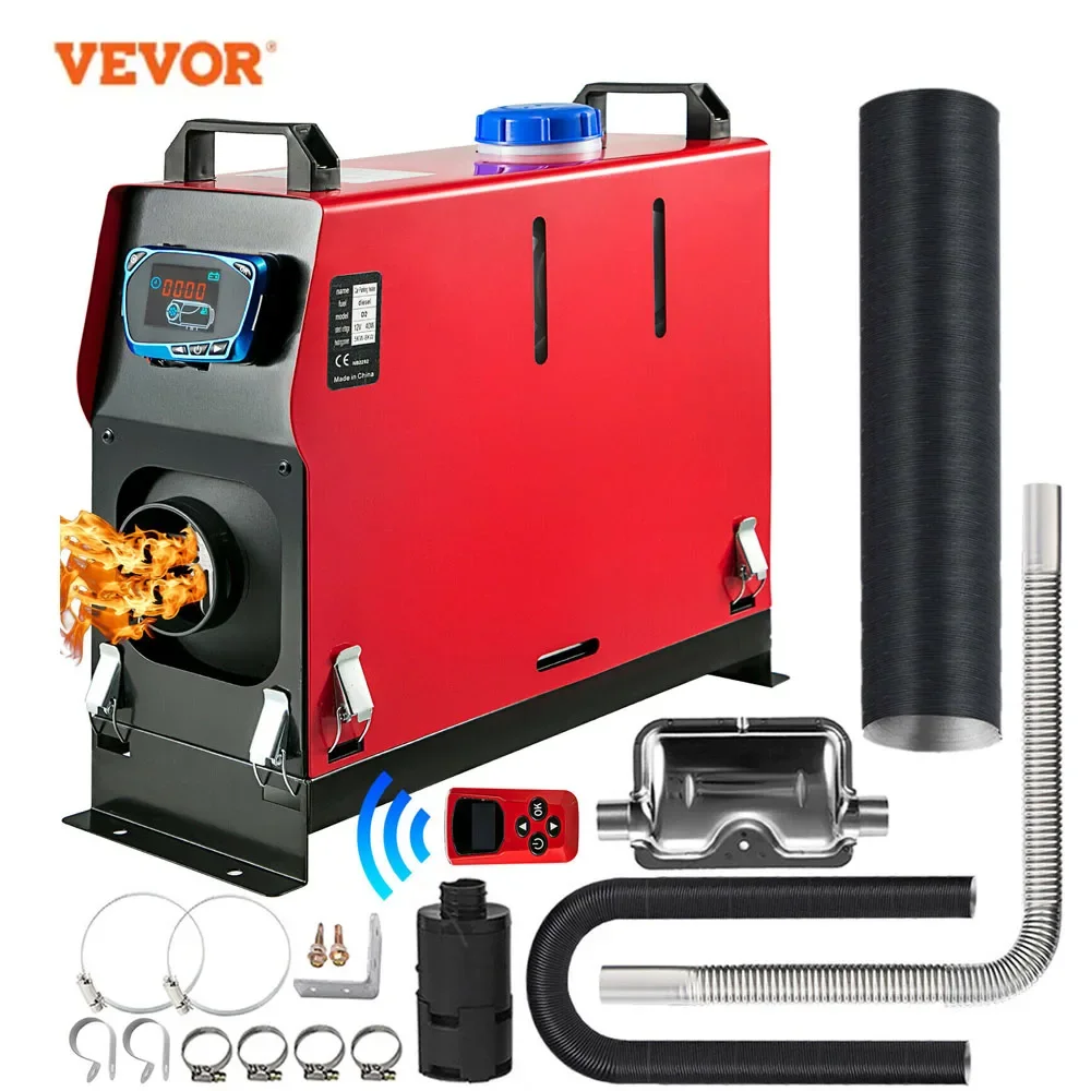 

VEVOR Diesel Air Heater All in One with Silencer LCD Switch Remote Control for Car Bus Trailer RV Various Diesel Vehicle 8KW/5KW