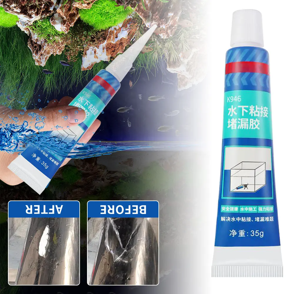Colla Per Acquario Sott'acqua - Silicone Impermeabile, Trasparente, Sicura Per Pesci, 120ml - Foto 1