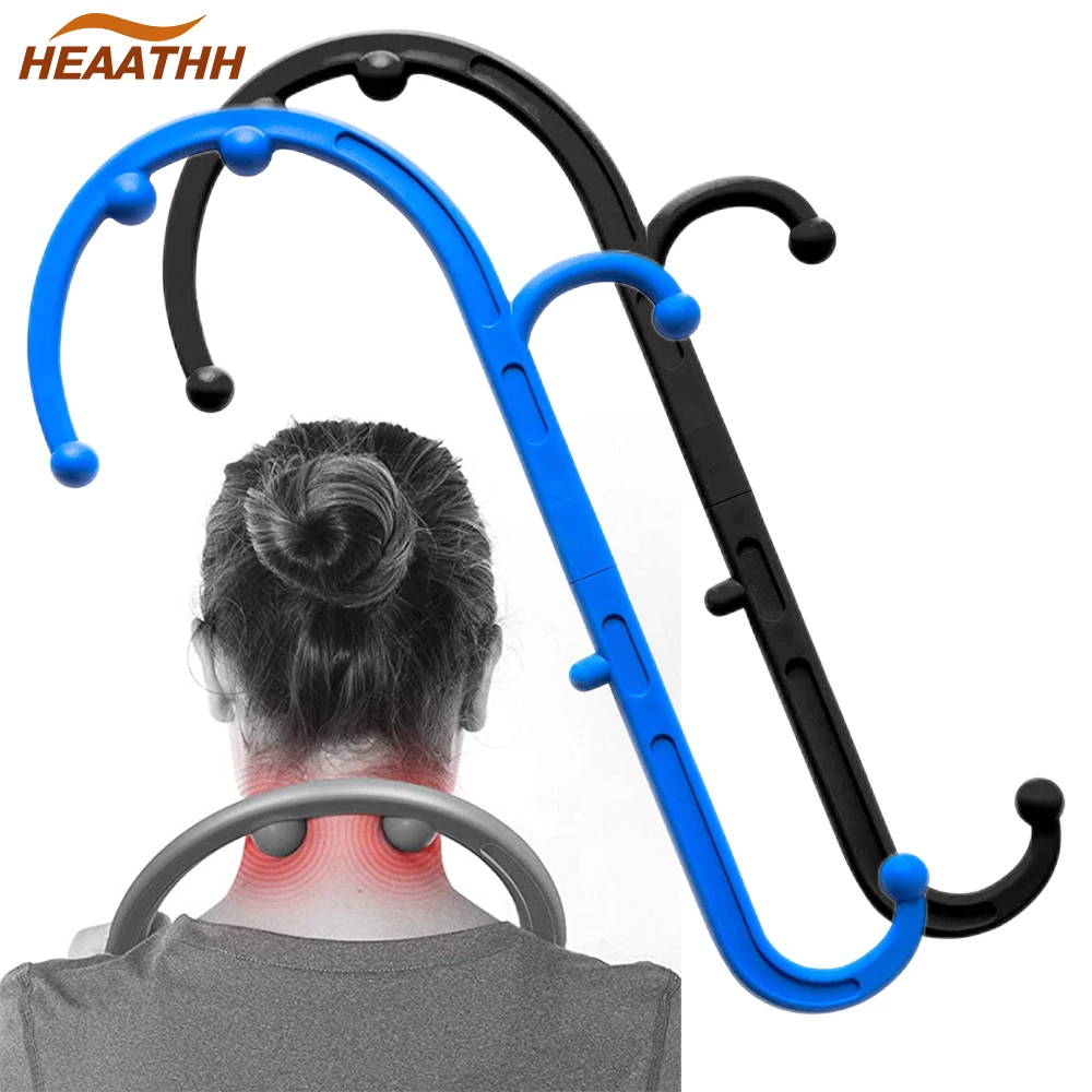 Hook Massage Cane Neck Shoulder Waist Back Leg Pressure Massage Scratcher Trigger Point Self Massage Stick Muscle Pain Relief 2 in 1 self defense cane stick sturdy windproof uv protection umbrella for hiking go out when it rains