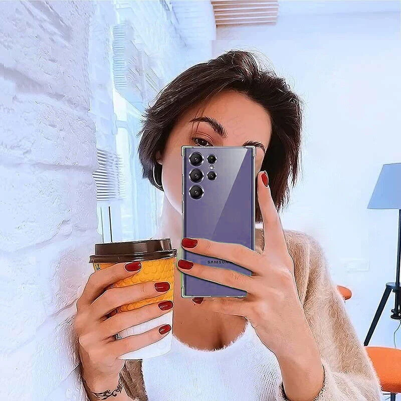 Clear Silicone Phone Case For Samsung Galaxy S24 Ultra S25 S23 S22 S21 FE Plus A53 A34 A54 5G Shockproof Bumper Soft Back Cover 6