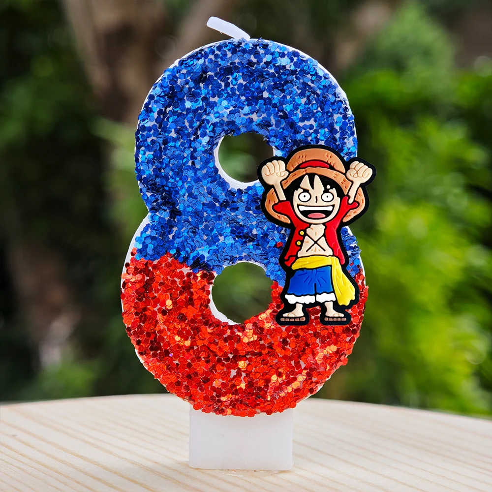 Beliebte One Piece Themen-Kerze Nummer 0-9 Luffy-Kerze Kuchendekoration Geburtstagsparty für Kinder Babyparty Spielzeug Geschenke – Detail 30