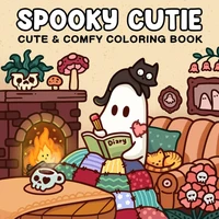 Coloring Book For Adults And Teens Halloween Theme Featuring Adorable Creepy Creatures In Cozy Moments For Relaxation Gift 1
