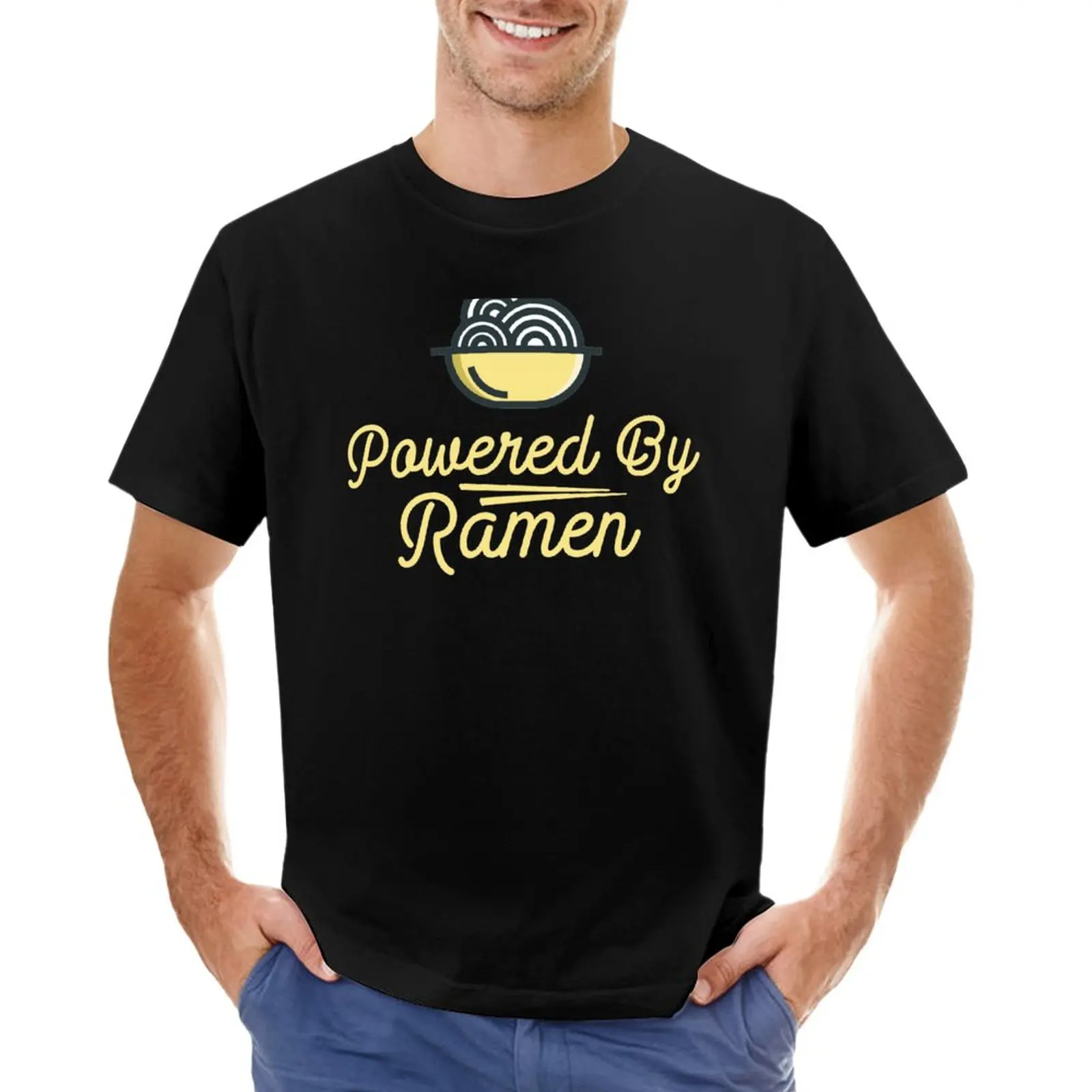 

Powered By Ramen Noodles T-Shirt T-shirt short animal print shirt for boys anime custom t shirts design your own mens t shirts