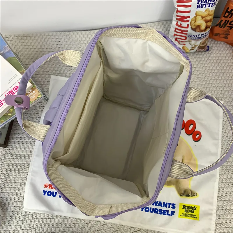 Korean Women's Nylon Backpack Candy Color Waterproof School Bag Teen Girls Travel Shoulder Bag Women's Backpack Mochila 2023 4