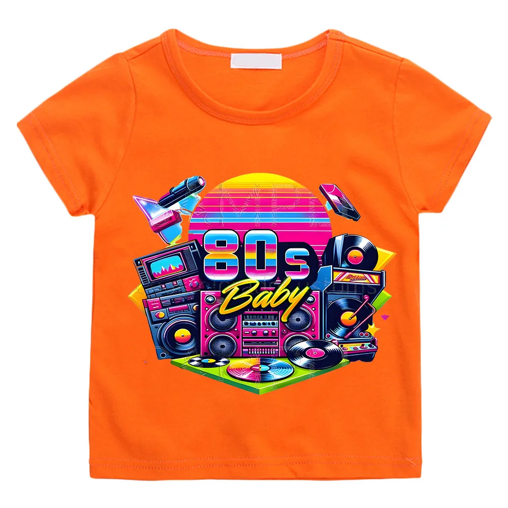 80S Baby Music Printing T Shirt Hip Hop Print Kids T Shirt Boys Cartoon Short Sleeve Baby Girls T Shirt Children's Clothes Y2k 3