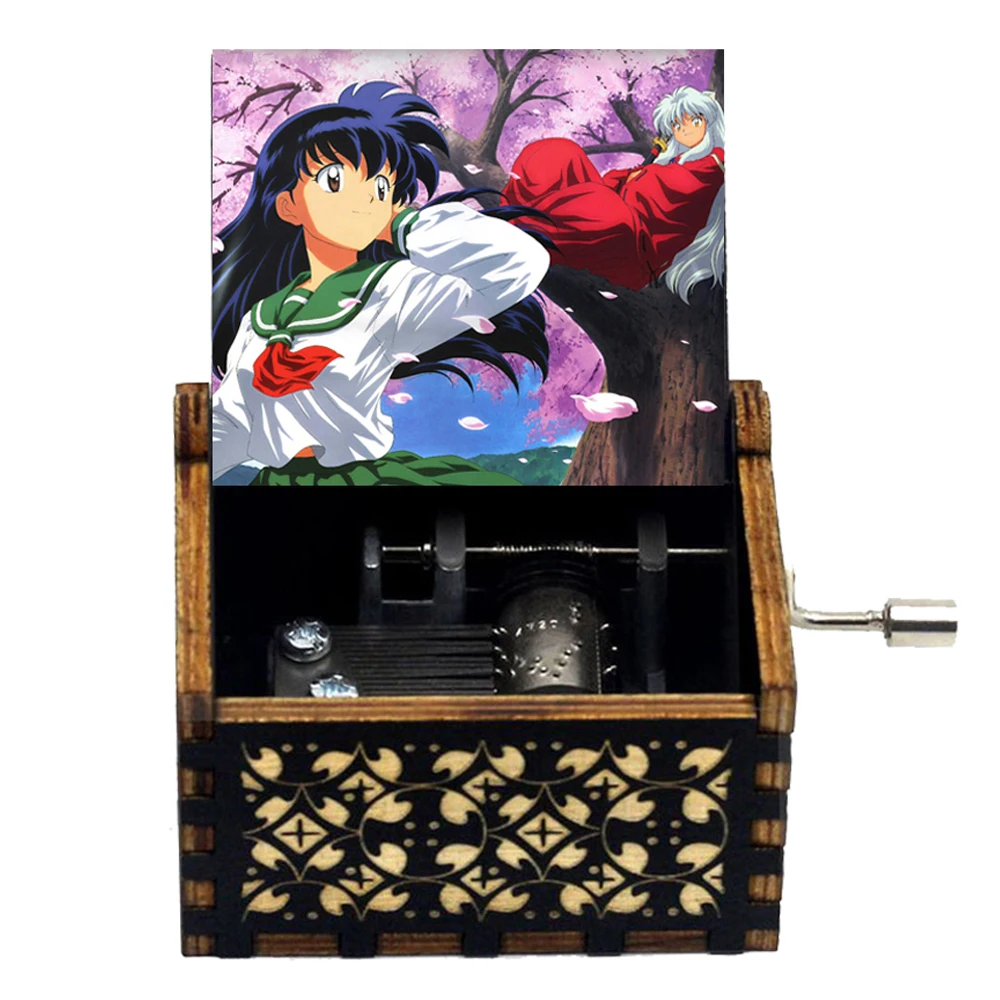 Anime InuYasha Black Music Box Melody To-love's-End Christmas Birthday Gifts For Lovers Lucky Mascot Office Desk Home Decoration carousel music box music box