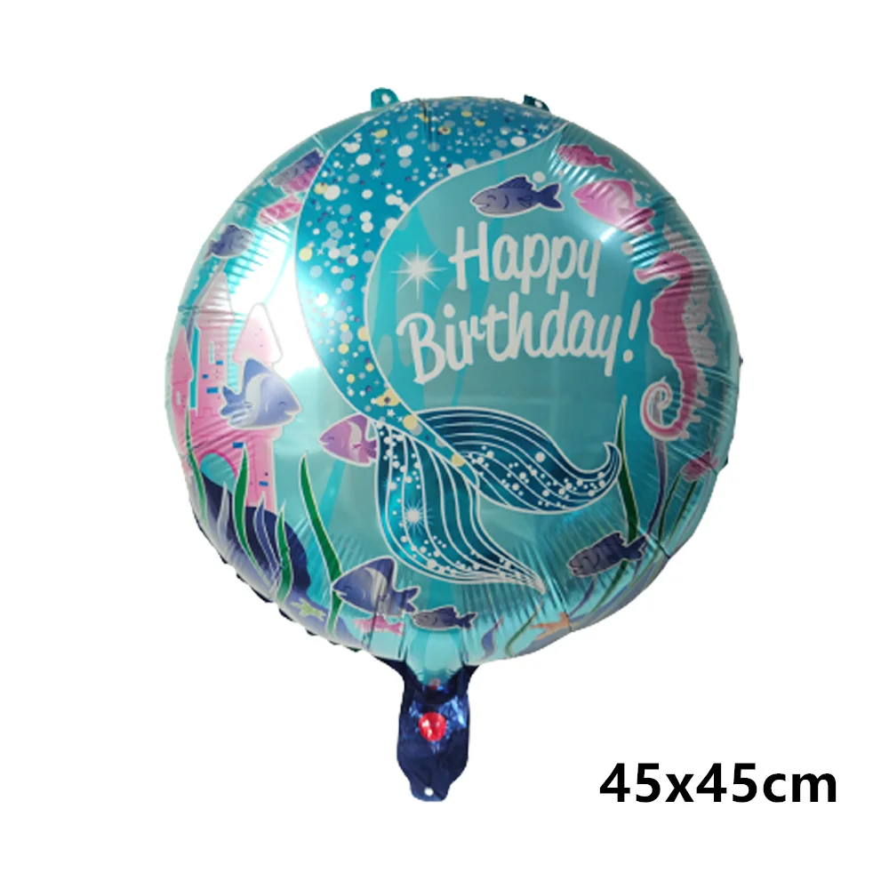 Disney Theme Princess Little Mermaid Ariel Foil Balloons Shell Balloons 40inch Number Ball Birthday Baby Shower Decor