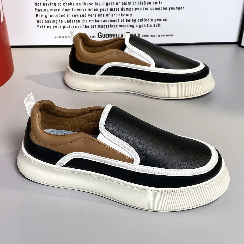 

New Platform Men's Shoes Fashion Slip On Casual Walking Sneakers Chunky Men Loafers Trend Comfortable Espadrilles Fisherman