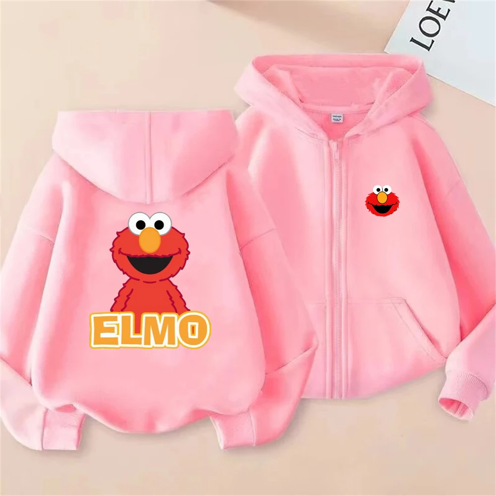 Felpa Con Cappuccio Per Adulti Sesame Street Elmo - Rossa Con Cerniera E Tasche, Taglia XL, Licenza Ufficiale