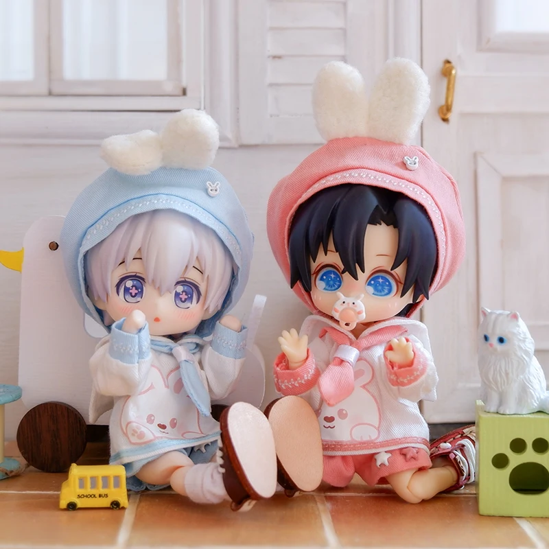 Suki Ob11 Dolls Rabbit Bear Sailor Suit Navy Clothes With Rabbit Ears Hat For Nendoroids Obitsu11 Molly Ymy Gsc 1/12 Bjd Doll 3