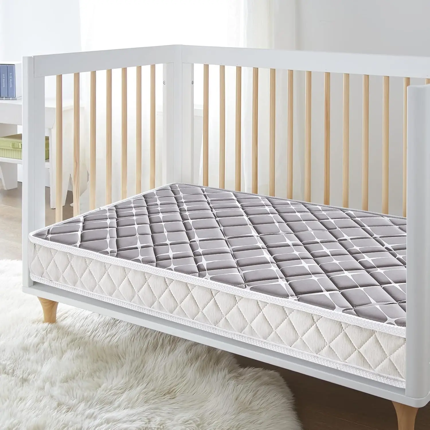 Premium Dual-Sided Baby Crib Mattress and Toddler Mattress  52" x 27.6" x 5"  Breathable  Firm Soft  Fits Standard Cribs