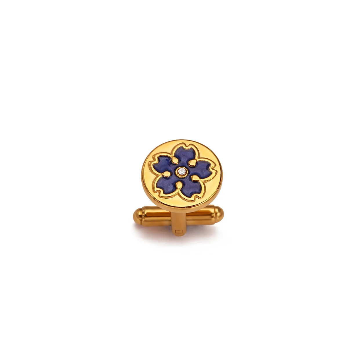 Luxury Stainless Steel Cufflinks for Men Women Floral Design