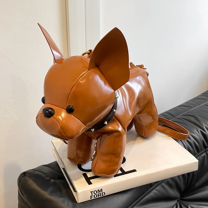 Cartoon Dog Teddy Brown Shoulder Bag