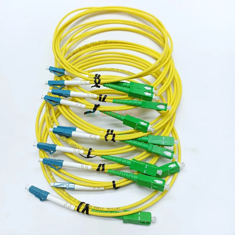 10PCS Simplex Optical Fiber Patch Cord LC/UPC-SC/APC Single Mode 1M/2M/3M/5M/10M Fiber optical Jumper Cable LC UPC-SC APC FTTH