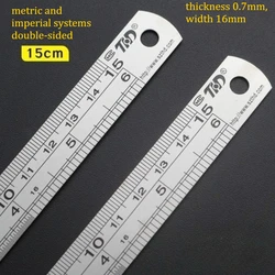 Set of 2 Durable Stainless Steel Rulers (15cm - 40cm) with British Scale - Ideal for School, Office, and Home (15cm 2pcs)