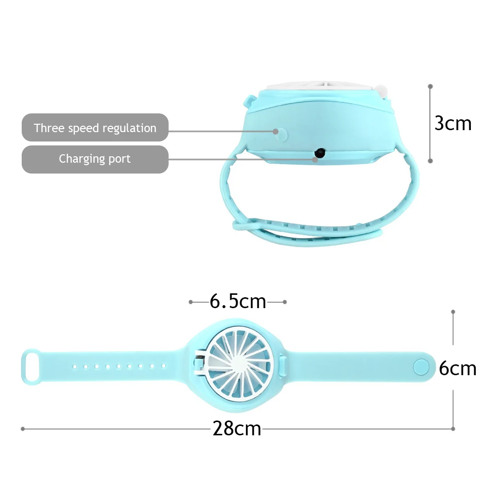 Cooling Fan Watch Shape Portable Wrist Strap Mini Fan