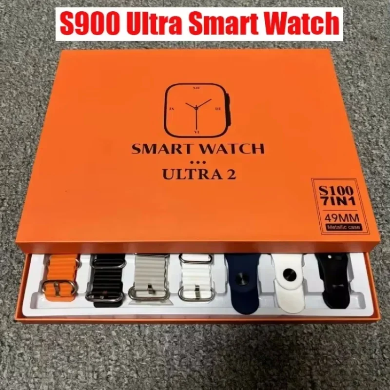 Watch Straps for S900 Ultra Smartwatch 2.2HD Amoled Circular Screen ECG Monitoring Reloj inteligente with Protective Case 7 smart watch