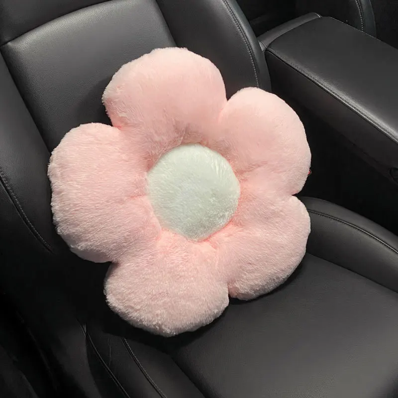 1pc Pink Fluffy Plush Car Seat Cushion For Winter Universal Car Seat