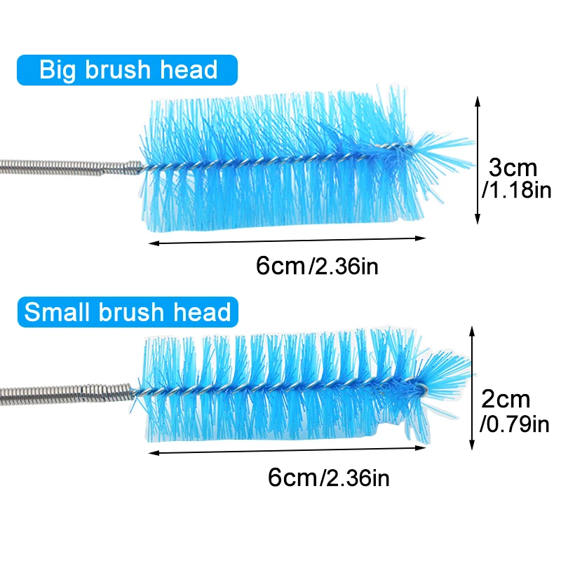 Fish Tank Cleaning Brush Aquarium Cleaning Brush for Water Filter Pump Lily Pipe Air Tube Hose Stainless Steel Fish Tank Brush Water Pump Accessories