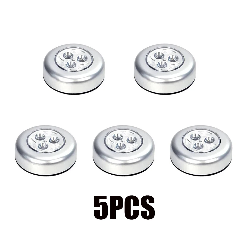 1/5/10 PCS 3 LED Night Light Touch Control Under Cabinet Light Wardrobe Bedroom Stairs Touch Switch Battery Powered Closet Light