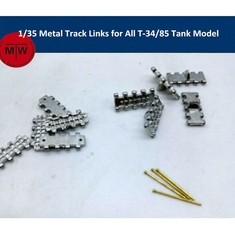 1/35 스케일 금속 트랙 링크(금속 핀 포함) T-34/85 탱크 모델용 | DIY 조립 업그레이드 부품 교체 액세서리 SX35002