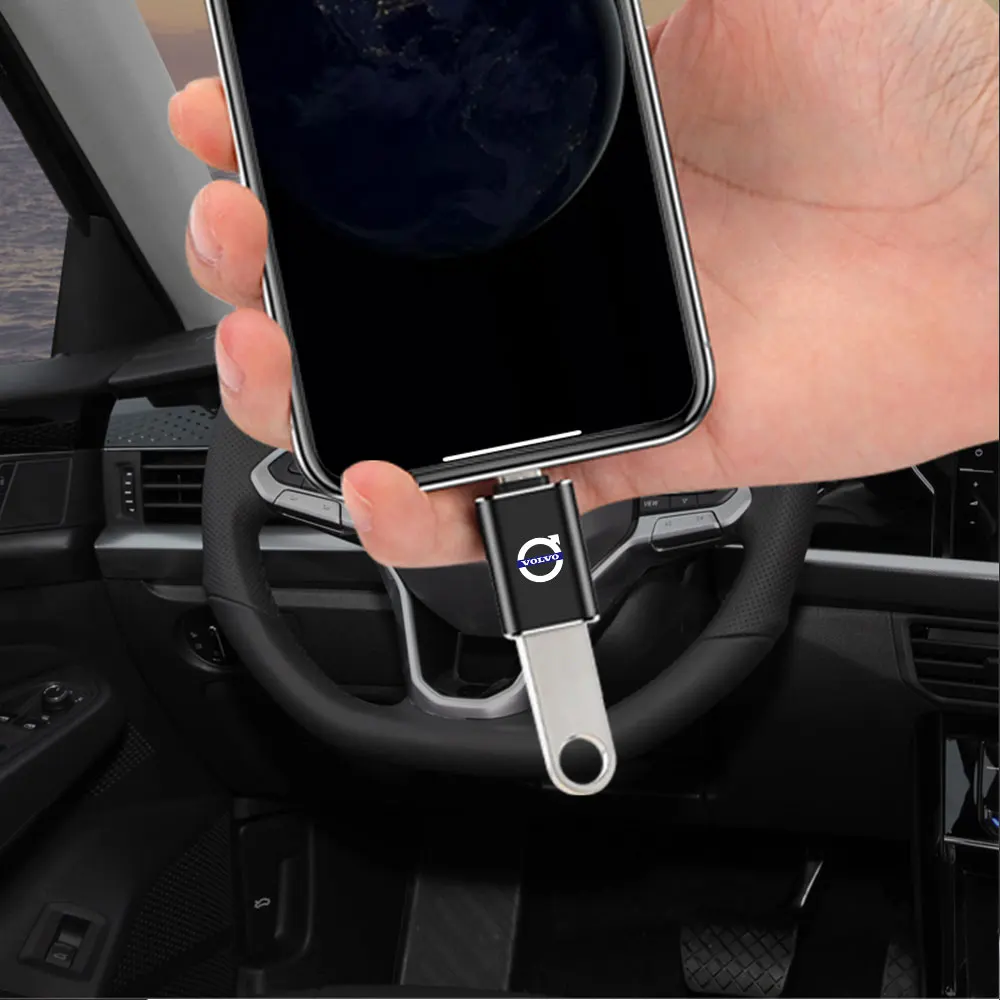 OTG Adapter Car USB Data Cable Converter Type C Mobile Phone Charging Cable Charger For volvo RDESIGN XC60 XC90 V40 V50 V60 S60