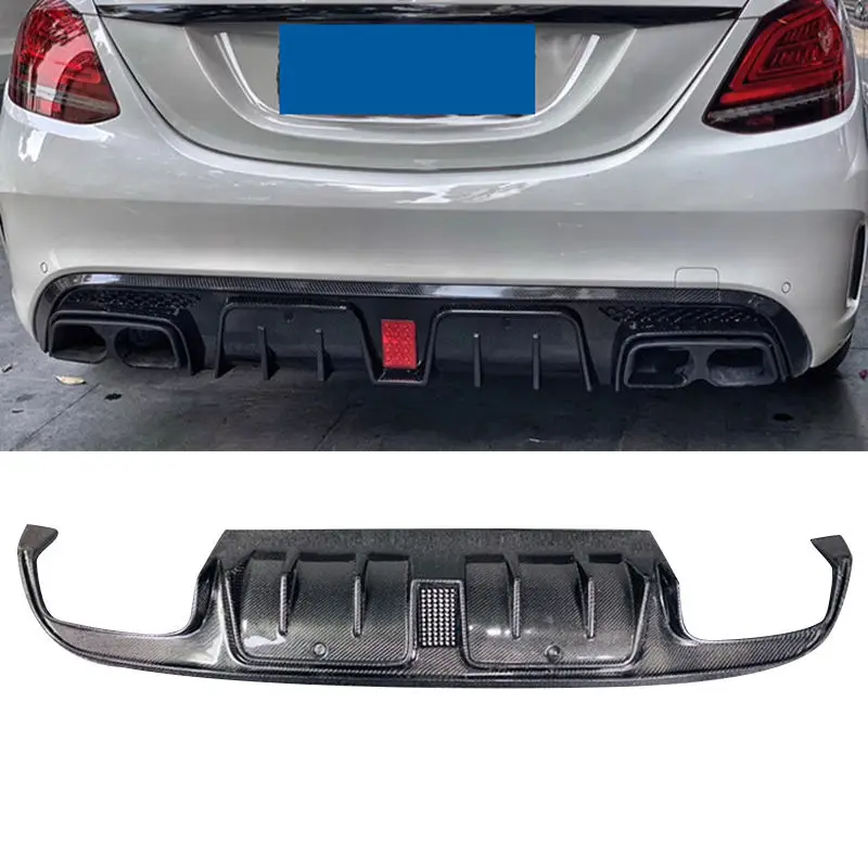 

W205 B Style Carbon Fibre Fiber Body Kit Rear Diffuser Lip Fit For Mercedes Benz C Class W205 4-Door 2015-2021,100% Tested Well