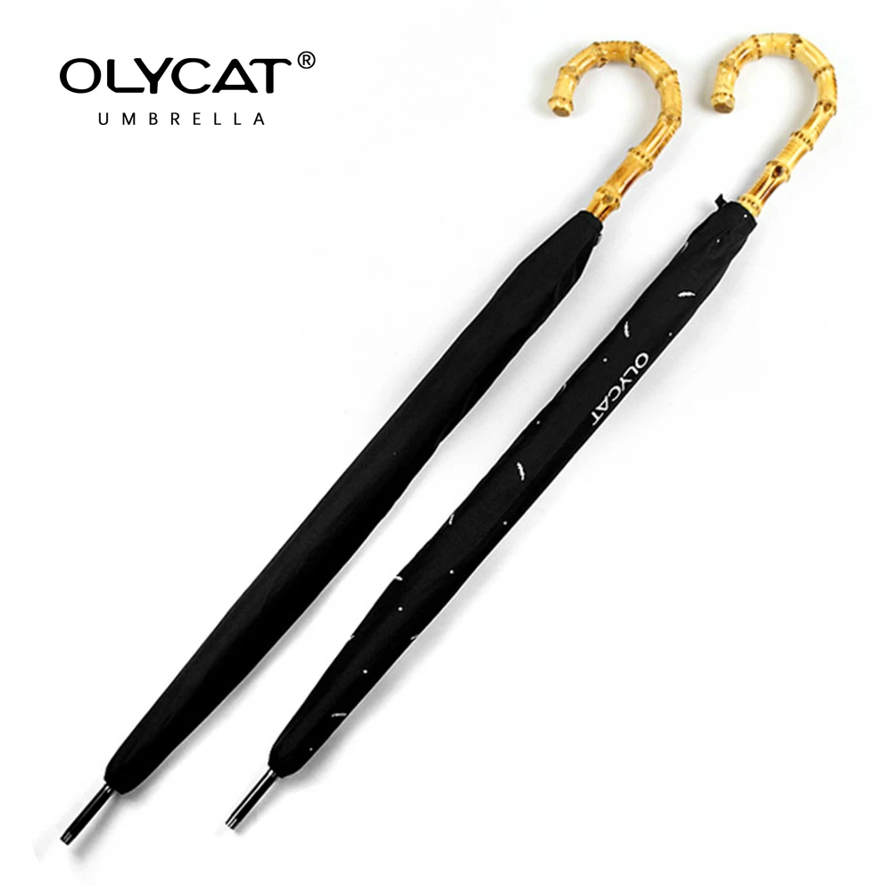 OLYCAT-Natural-Bamboo-Long-Handle-Umbrella-Rain-Women-Windproof-Semi-Automatic-Black-Umbrellas-Business-Men-Gifts.jpg Olycat Természetes Bambusz Hosszú Fogantyú Esernyő Eső Nők Szélálló Félig Automatikus Fekete Esernyők Üzletemberek Ajándékok 8K Parasol - Image 5