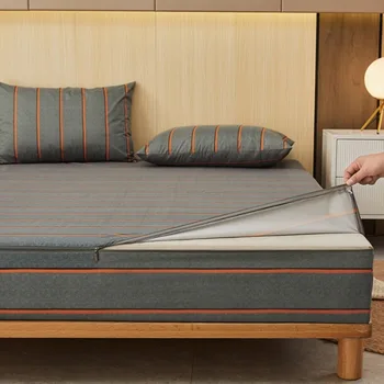 Six-Sided with Zipper Mattress Protector Cover Full Waterproof Sheets Dust Cover Single/Queen/King /Twin/ Bed Sheet