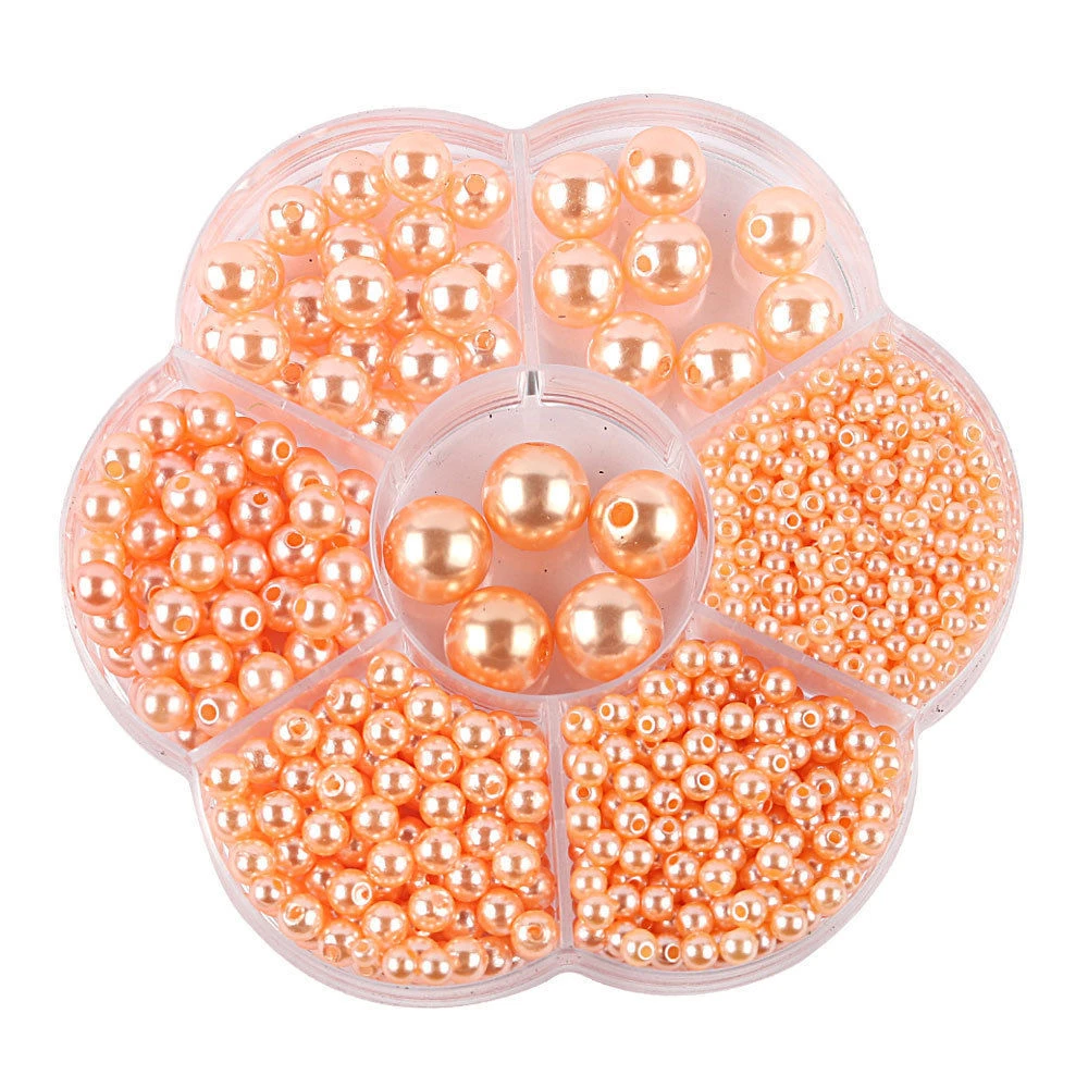 IYOE 1150 개/상자 3-12mm 믹스 크기 아크릴 비즈 보석 팔찌 목걸이 DIY 봉제 만들기위한 모조 진주 라운드 비즈