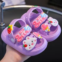 2024 Summer Baby Girl Sandals Cute Cartoon Slippers DIY Design Newborn Infant Indoor Bath Anti-slip Shoes Baby Beach Sandals 3