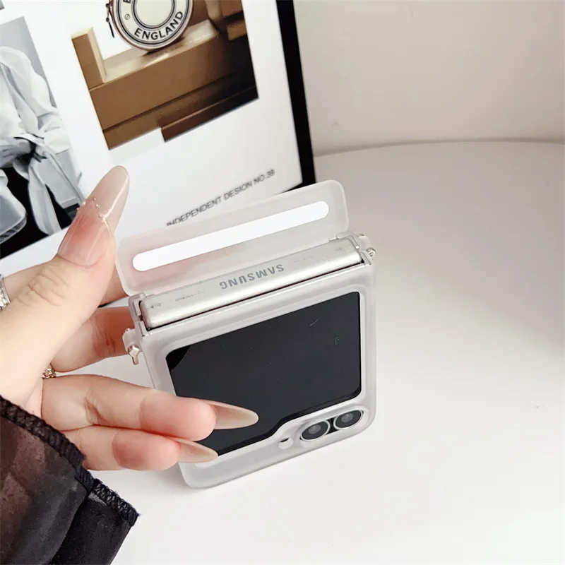 Luxury Solid Color Magnetic Folding Phone Case - Clear Matte Shockproof Hard Cover