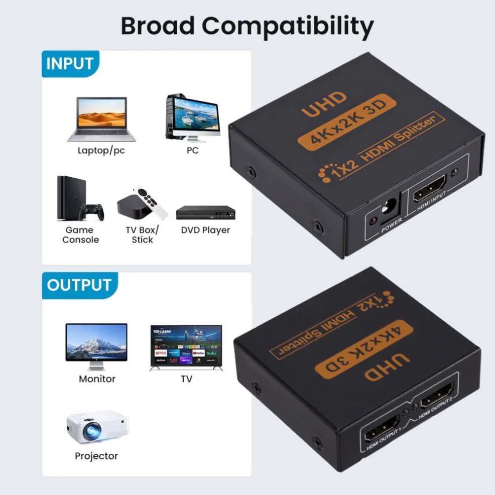 Hdmi Splitter Adaptador para Way Hdmi Fêmea para Hdmi Adaptador Feminino em Out Hdmi Splitter para Xbox Ps4 Dvd Hdtv pc Laptop 4k - Imagem 6