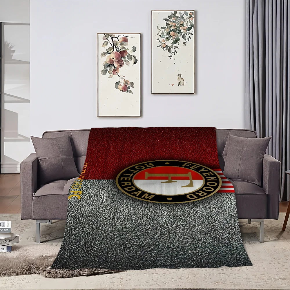 F-Feyenoord-Club Logo Blanket Skin friendly comfort plush blanket suitable for sofa living room office bedroom travel and gifts 3