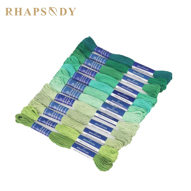 Rhapsody DMC qualité coton égyptien fil à broder 6 brins Double fil de point de croix mercerisé 12 couleurs ensemble 8 mètres écheveau 6