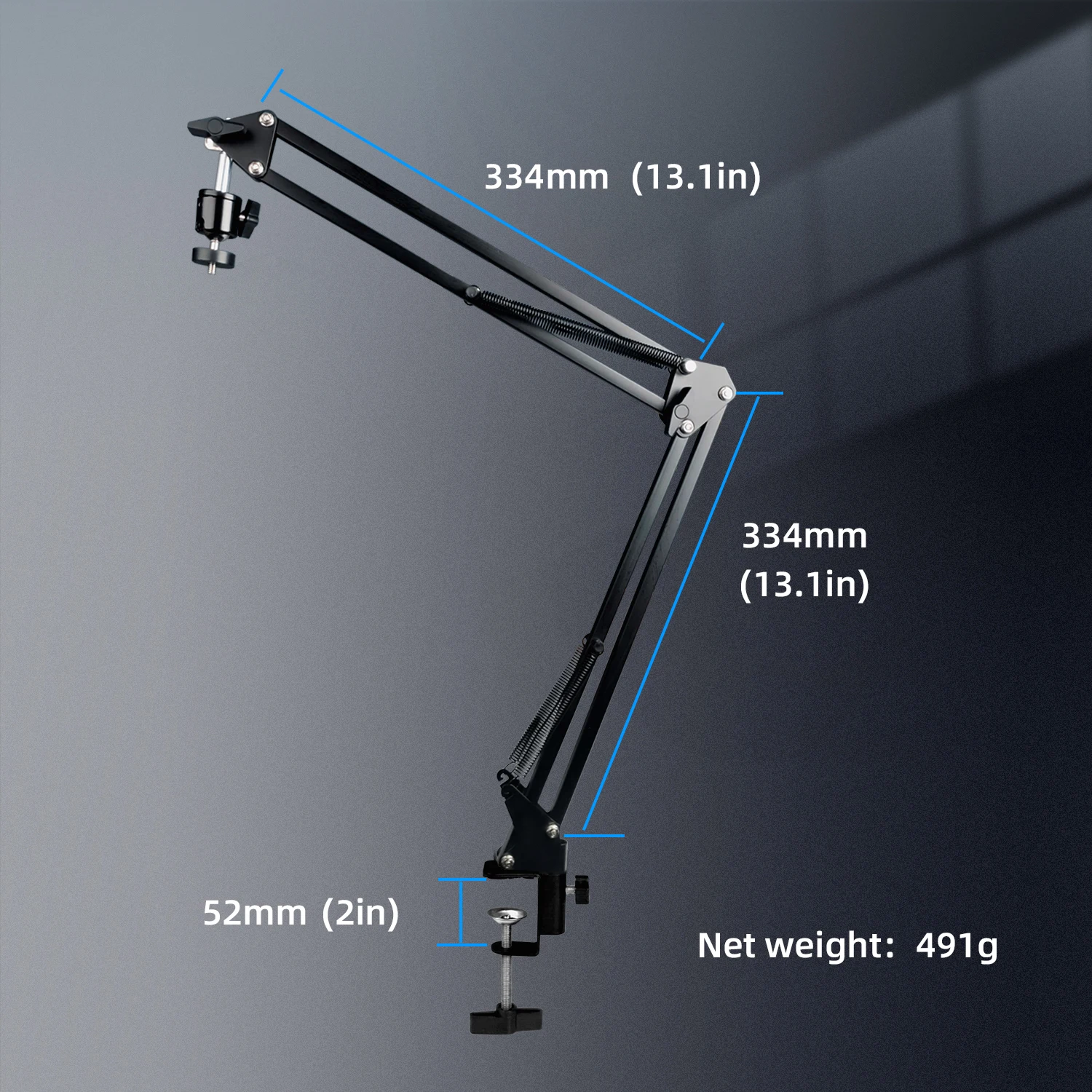 Video Microscope Stand Extendable Recording Microphone Holder Suspension Boom Scissor Arm Clip for Webcam