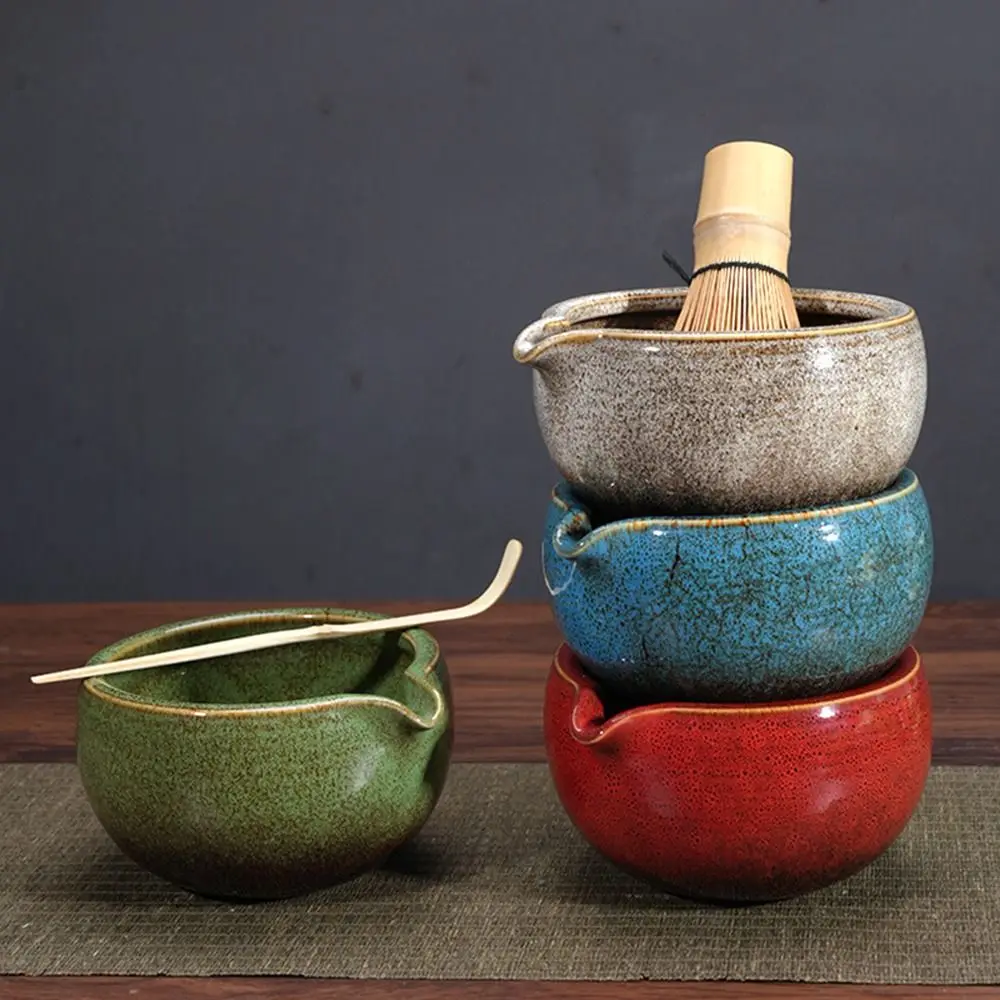Traditional Ceramic Tea Matcha Bowl Durable Handmade Green Tea Maker Cup for Japanese Matcha Preparation Kitchen Supplies