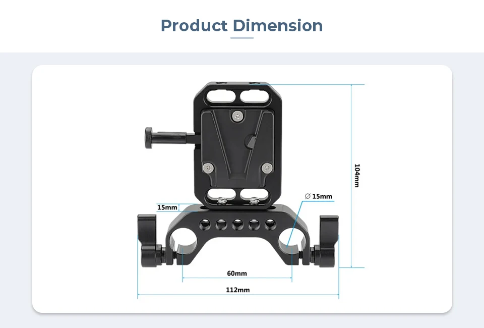 V Mount Quick Release Battery Plate Baseplate With 15mm Railblock Rod Holder For